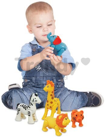 Zvieratká z džungle Safari Kiddieland 5 druhov s pohyblivými časťami a klik zvukom od 12 mes