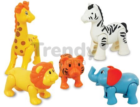 Zvieratká z džungle Safari Kiddieland 5 druhov s pohyblivými časťami a klik zvukom od 12 mes