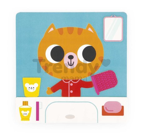 Magnetická hra Denné aktivity Mačka The Daily Routines Cat Janod s predlohami 30 dielov od 24 mes J05446