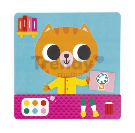 Magnetická hra Denné aktivity Mačka The Daily Routines Cat Janod s predlohami 30 dielov od 24 mes J05446