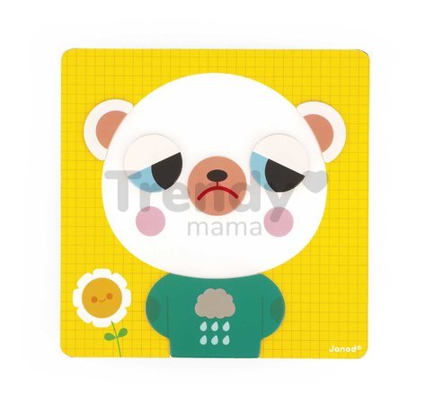 Magnetická hra Emócie a pocity Medveď The Emotions Bear Janod s predlohami 30 dielov od 24 mes J05447