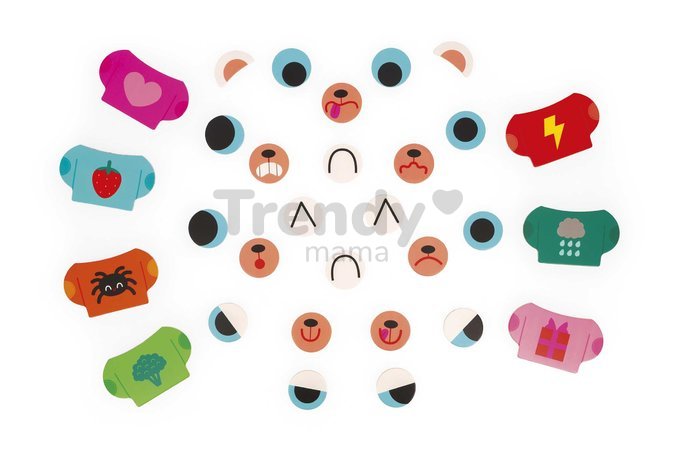 Magnetická hra Emócie a pocity Medveď The Emotions Bear Janod s predlohami 30 dielov od 24 mes J05447