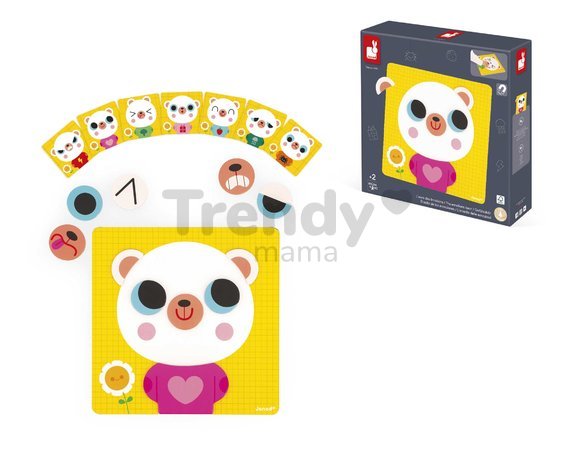 Magnetická hra Emócie a pocity Medveď The Emotions Bear Janod s predlohami 30 dielov od 24 mes J05447