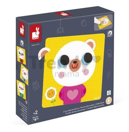 Magnetická hra Emócie a pocity Medveď The Emotions Bear Janod s predlohami 30 dielov od 24 mes J05447