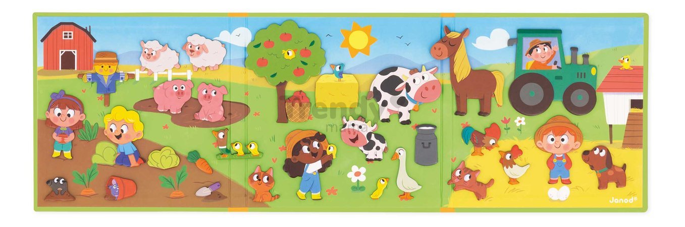Magnetická kniha Farma The Farm Magnetistories Janod 30 magnetiek J05451