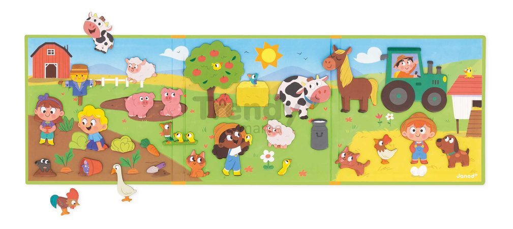 Magnetická kniha Farma The Farm Magnetistories Janod 30 magnetiek J05451