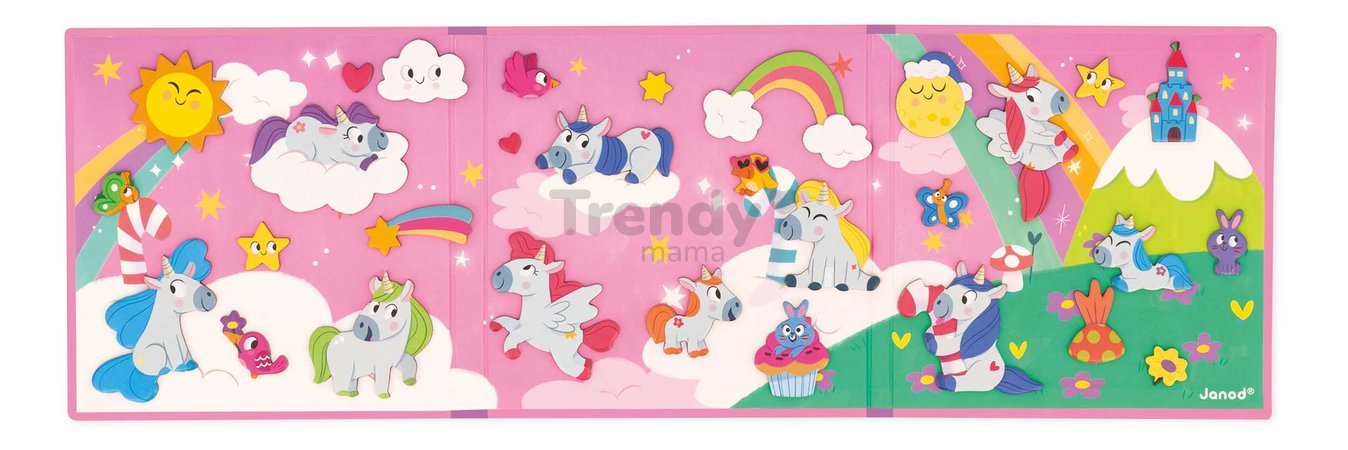 Magnetická kniha Jednorožce Unicorns Magnetistories Janod 30 magnetiek J05452