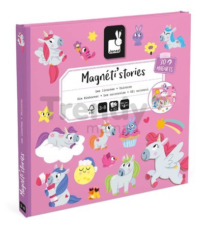 Magnetická kniha Jednorožce Unicorns Magnetistories Janod 30 magnetiek J05452