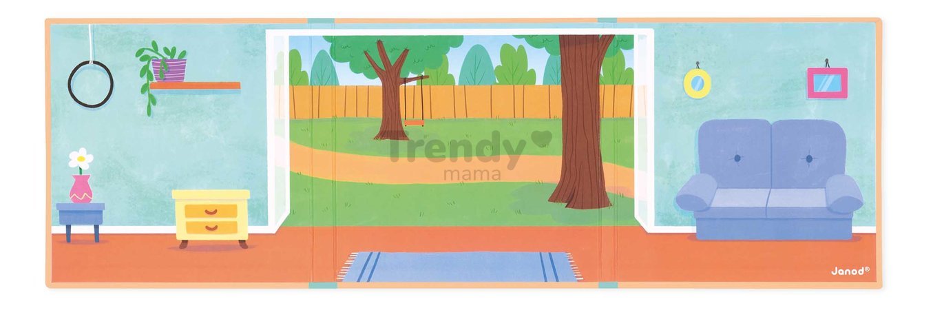 Magnetická kniha Domáci miláčikovia Pets Magnetistories Janod 30 magnetiek J05457