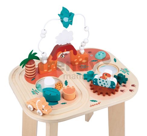 Drevený didaktický stolík Dinosaurus Dino Activity Table Janod s aktivitami od 12 mes J05825