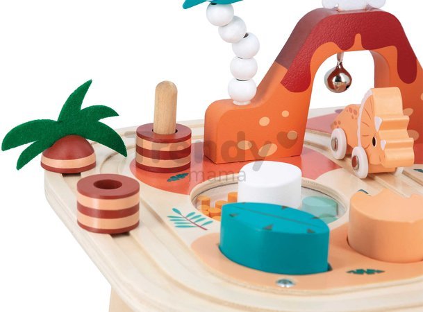 Drevený didaktický stolík Dinosaurus Dino Activity Table Janod s aktivitami od 12 mes J05825