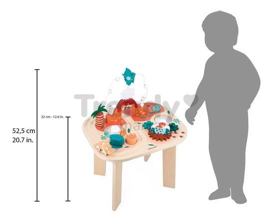 Drevený didaktický stolík Dinosaurus Dino Activity Table Janod s aktivitami od 12 mes J05825