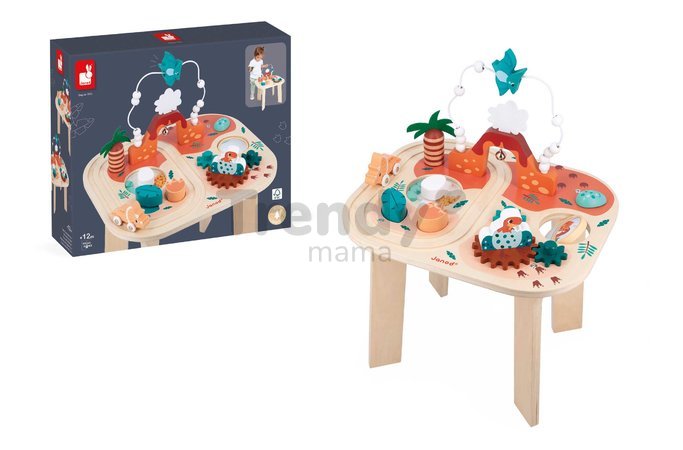 Drevený didaktický stolík Dinosaurus Dino Activity Table Janod s aktivitami od 12 mes J05825