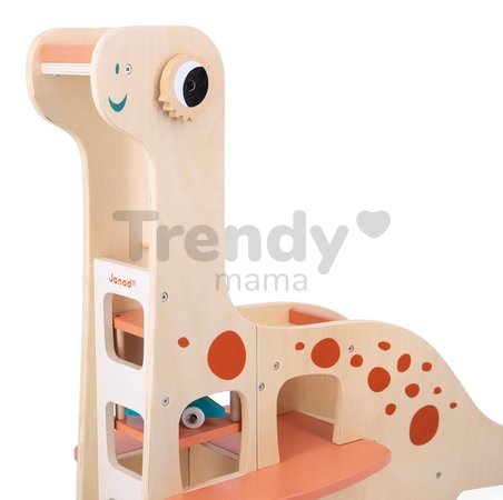 Drevená garáž Dinosaurus Dino Garage Janod 6 dielov od 24 mes J05835