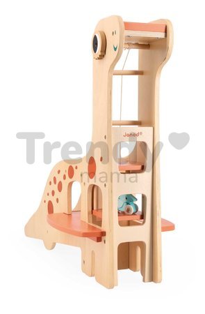 Drevená garáž Dinosaurus Dino Garage Janod 6 dielov od 24 mes J05835