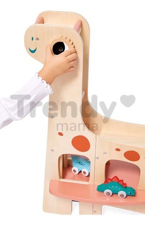 Drevená garáž Dinosaurus Dino Garage Janod 6 dielov od 24 mes J05835
