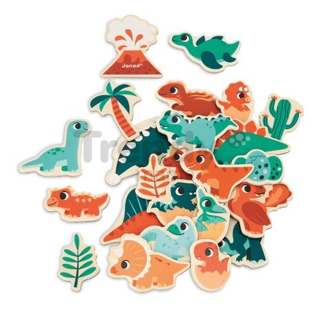Drevené magnetky Dinosaury Dino Magnets Janod 24 kusov od 24 mes J05839