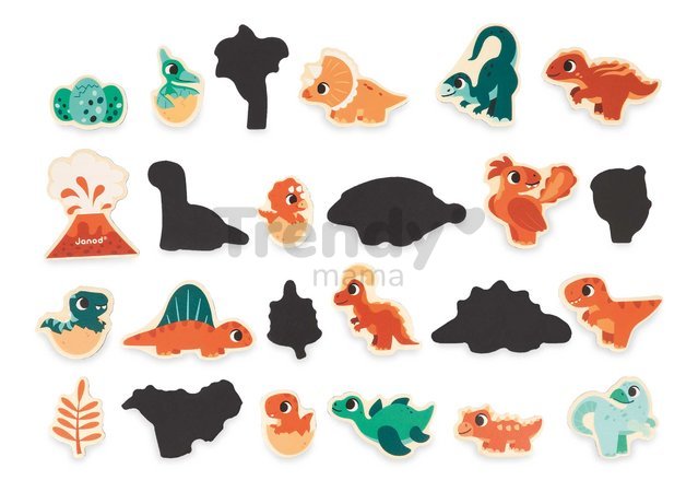 Drevené magnetky Dinosaury Dino Magnets Janod 24 kusov od 24 mes J05839