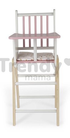 Drevená jedálenská stolička pre bábiku Candy Chic High Chair Janod s vankúšikom pre 42 cm bábiku J05888