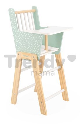 Drevená jedálenská stolička pre bábiku Zen High Chair Janod s vankúšikom pre 42 cm bábiku J05901