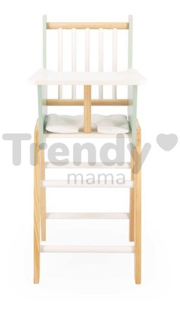 Drevená jedálenská stolička pre bábiku Zen High Chair Janod s vankúšikom pre 42 cm bábiku J05901