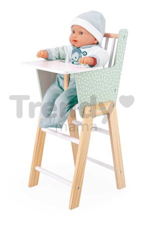 Drevená jedálenská stolička pre bábiku Zen High Chair Janod s vankúšikom pre 42 cm bábiku J05901