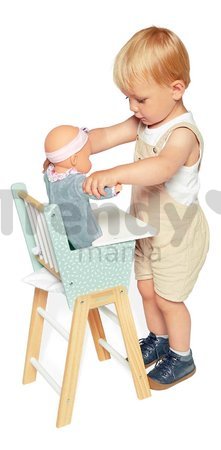 Drevená jedálenská stolička pre bábiku Zen High Chair Janod s vankúšikom pre 42 cm bábiku J05901