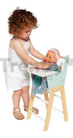 Drevená jedálenská stolička pre bábiku Zen High Chair Janod s vankúšikom pre 42 cm bábiku J05901