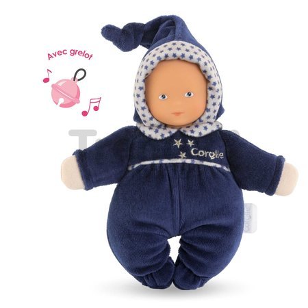 Bábika Babidoux Navy Blue Starry Dreams Mon Doudou Corolle s modrými očami a hrkálkou 20 cm od 0 mes