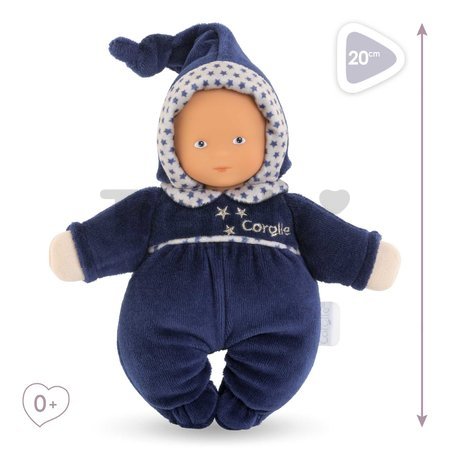Bábika Babidoux Navy Blue Starry Dreams Mon Doudou Corolle s modrými očami a hrkálkou 20 cm od 0 mes
