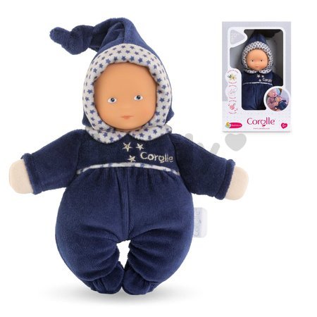 Bábika Babidoux Navy Blue Starry Dreams Mon Doudou Corolle s modrými očami a hrkálkou 20 cm od 0 mes
