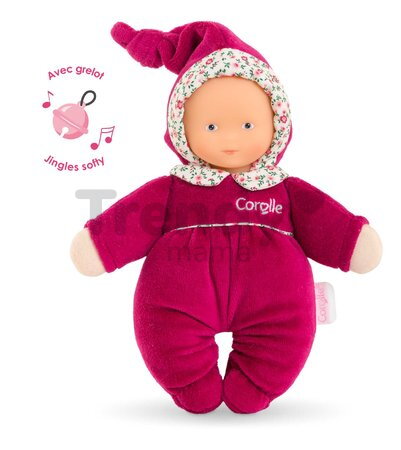Bábika Babidoux Pink Grenadine Mon Doudou Corolle s modrými očami a hrkálkou 20 cm od 0 mes