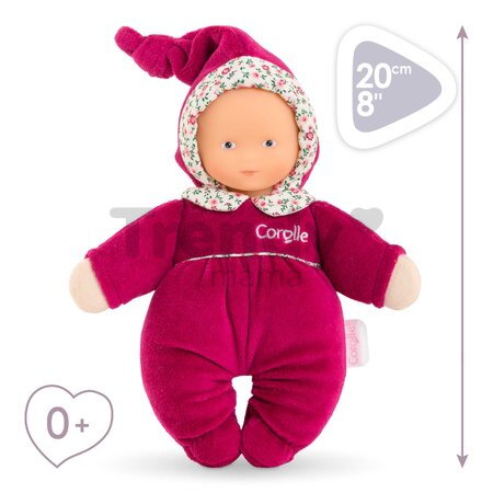 Bábika Babidoux Pink Grenadine Mon Doudou Corolle s modrými očami a hrkálkou 20 cm od 0 mes