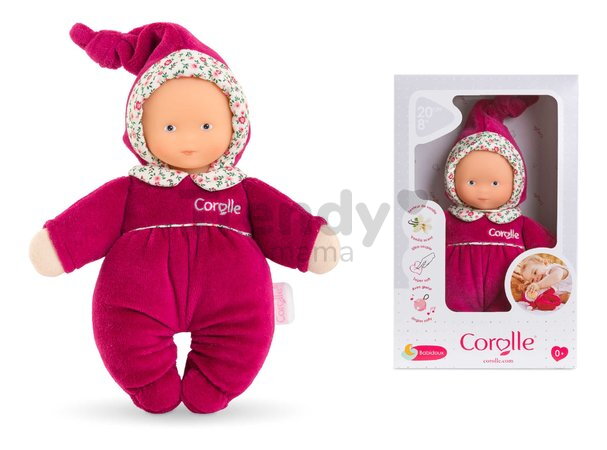 Bábika Babidoux Pink Grenadine Mon Doudou Corolle s modrými očami a hrkálkou 20 cm od 0 mes