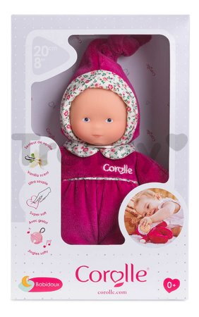 Bábika Babidoux Pink Grenadine Mon Doudou Corolle s modrými očami a hrkálkou 20 cm od 0 mes