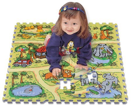 Penové puzzle Safari zvieratká Lee 81 dielov 92*92*1,4 cm od 0 mes