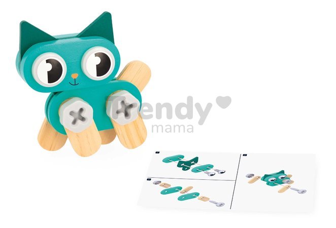 Drevená stavebnica Zvieratká DIY Pet BricoKids Janod 53 dielov J06450