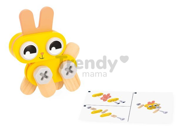 Drevená stavebnica Zvieratká DIY Pet BricoKids Janod 53 dielov J06450