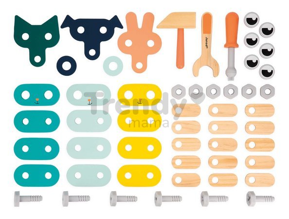 Drevená stavebnica Zvieratká DIY Pet BricoKids Janod 53 dielov J06450