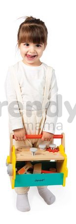 Drevené náradie a stavebnica Robot Tool Box BricoKids Janod v prenosnom boxe 30 dielov J06455