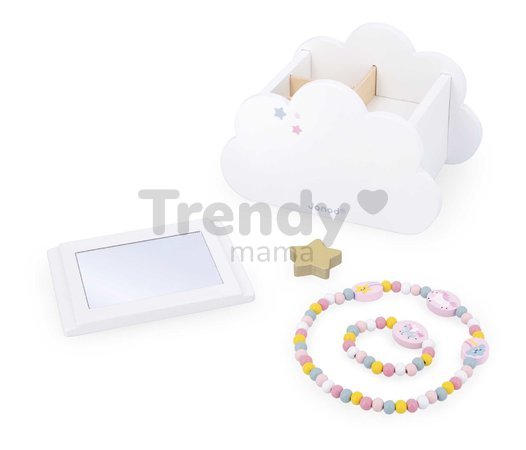 Drevená šperkovnica Jednorožec Jewellery Box Unicorn Janod s náhrdelníkom a náramkom J06462