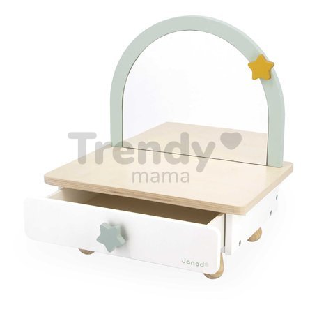 Drevený kozmetický stolík Jednorožec Small Dressing Table Unicorn Janod so zrkadlom 7 doplnkov