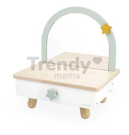 Drevený kozmetický stolík Jednorožec Small Dressing Table Unicorn Janod so zrkadlom 7 doplnkov
