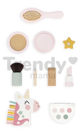 Drevený kozmetický stolík Jednorožec Small Dressing Table Unicorn Janod so zrkadlom 7 doplnkov