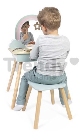 Drevený kozmetický stolík Jednorožec Dressing Table Unicorn Janod so stoličkou 10 doplnkov