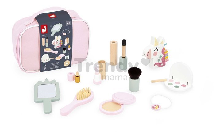 Kozmetický kufrík Jednorožec Vanity Suitcase Unicorn Janod 10 doplnkov