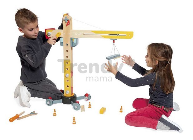 Drevený žeriav Large Crane Bolid Janod 11 dielov J06468