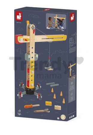 Drevený žeriav Large Crane Bolid Janod 11 dielov J06468