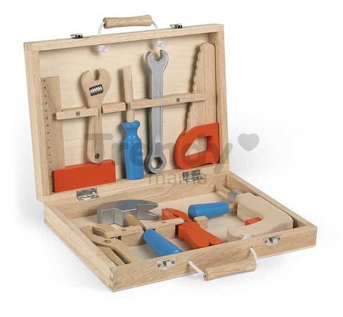 Drevené náradie v kufríku Tool Box BricoKids Janod 9 dielov J06481