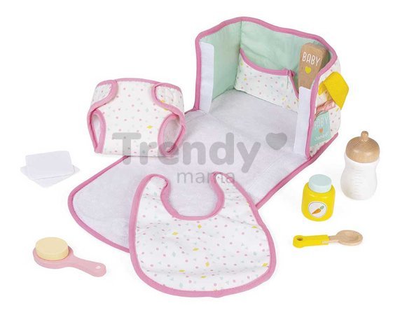 Prebaľovacia taška pre bábiku Nursery and Change Set Janod pre 36-42 cm bábiku 8 doplnkov od 24 mes J06501